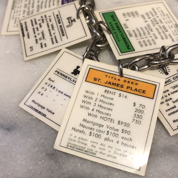 Monopoly Card Vintage Charm Bracelet (1980s) -NWT - Picture 2 of 7